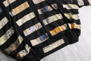 90's patchwork design rayon blouson