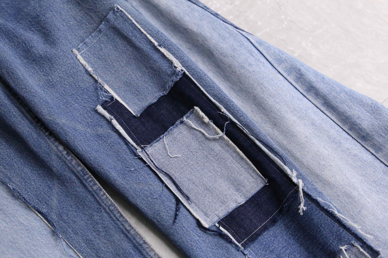 "Re:make" patchwork design buggy flare denim