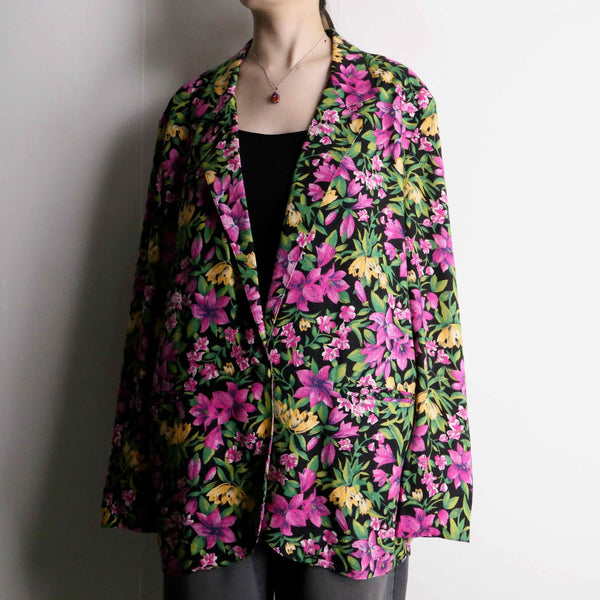 flower pattern loose easy tailored jacket