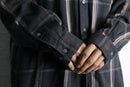 “PERRY ELLIS” black check loose L/S shirt