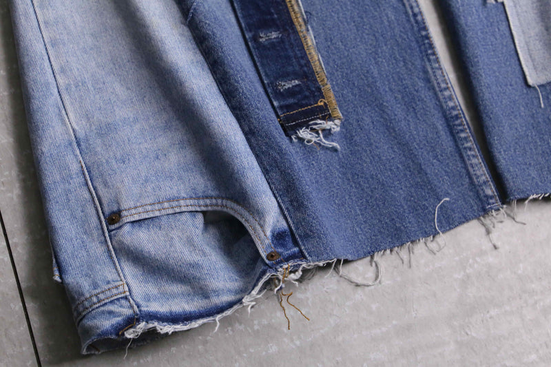 "Re:make" patchwork design buggy flare denim