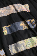 90's patchwork design rayon blouson