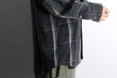 “PERRY ELLIS” black check loose L/S shirt