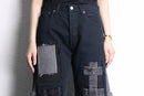 "Re:make" many patch design buggy flare black denim