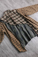 "Re:make" asymmetry docking check shirt pullover