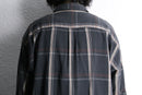 “PERRY ELLIS” black check loose L/S shirt