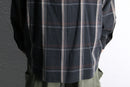 “PERRY ELLIS” black check loose L/S shirt