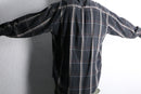 “PERRY ELLIS” black check loose L/S shirt