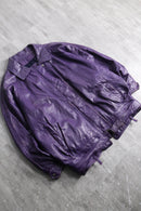 purple hem belt leather jacket