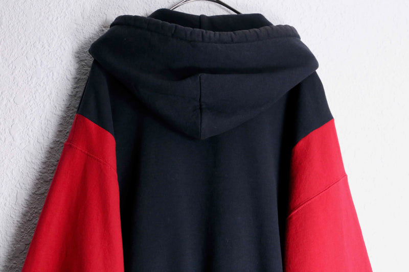 "Re:make" denim patchwork dolman big sweat hoodie