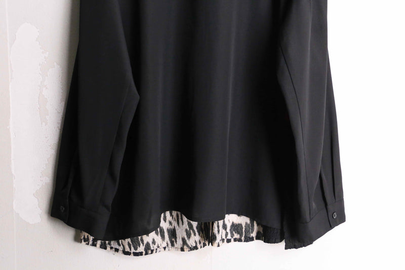 "CHICO'S DESIGN" leopard × sheer textile design shirt