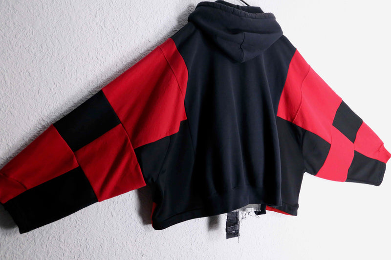 "Re:make" denim patchwork dolman big sweat hoodie