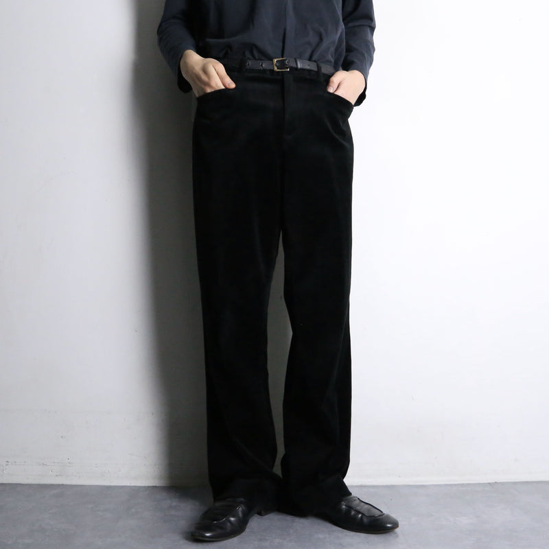 00's "GAP" black velour straight slacks