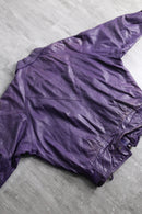 purple hem belt leather jacket