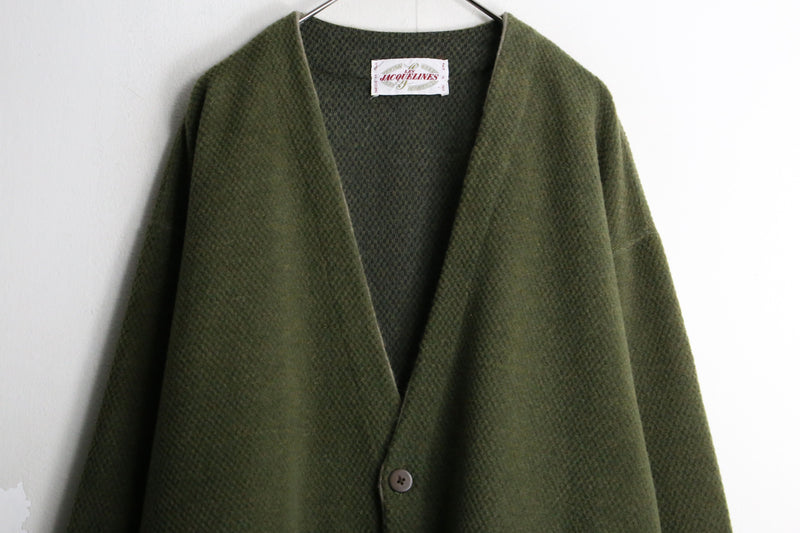 moss green ethnic line Vneck cardigan