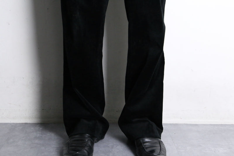 00's "GAP" black velour straight slacks