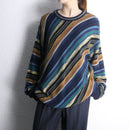 “TUNDRA” diagonal stripe gradation knit