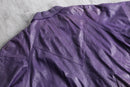 purple hem belt leather jacket