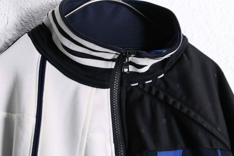 "Re:make" random patchwork blue track jacket