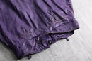 purple hem belt leather jacket