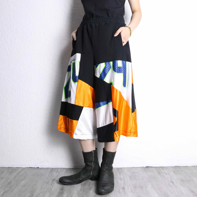 "Re:make" sweat×track three-quarter HAKAMA pants