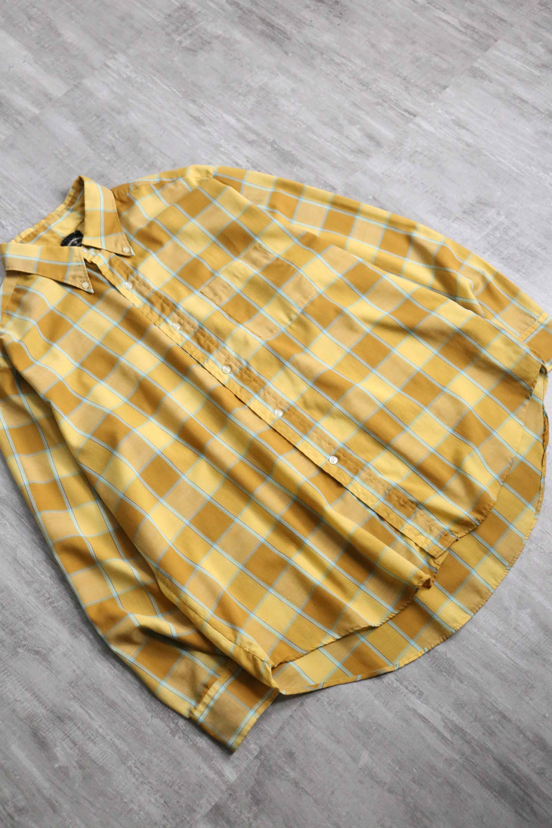 “TOWN CRAFT” 70’s mustard yellow check shirt