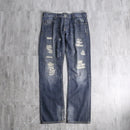 “ARMANI JEANS” fade indigo damage denim pants