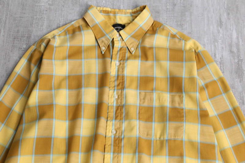 “TOWN CRAFT” 70’s mustard yellow check shirt