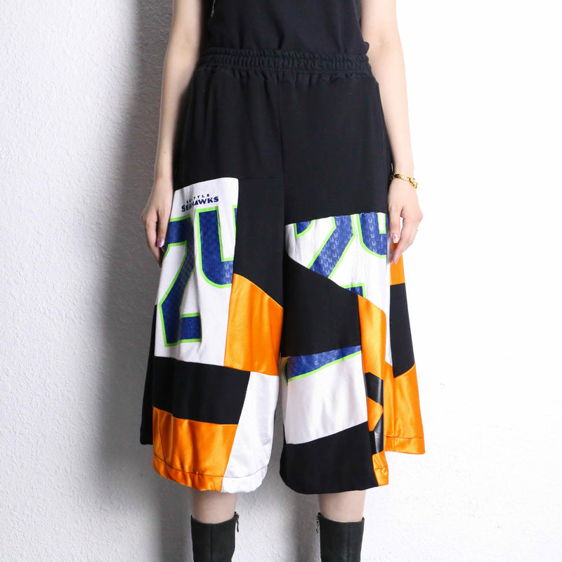 "Re:make" sweat×track three-quarter HAKAMA pants