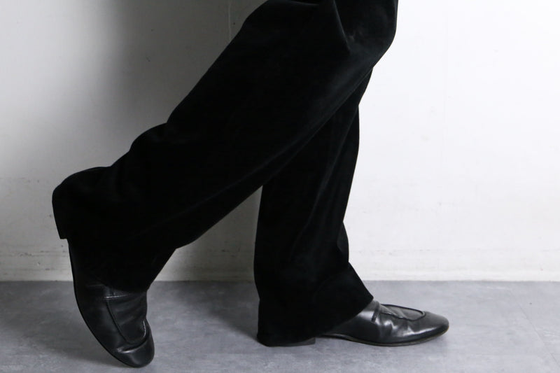 00's "GAP" black velour straight slacks