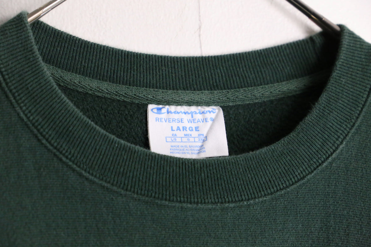 Champion Reverse Weave バイカラー 紫 緑 刺繍ロゴ USA製 90s Champion Reverse Weave Sweatshirt 紫 L