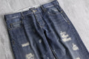 “ARMANI JEANS” fade indigo damage denim pants
