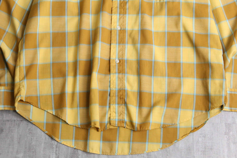 “TOWN CRAFT” 70’s mustard yellow check shirt
