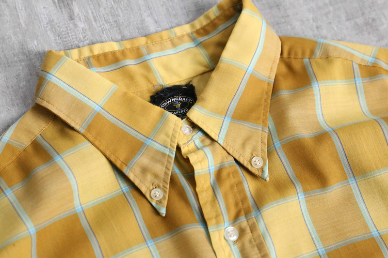 カラーリング◎ 60〜70's town craft button down Vintage 60's 70's TownCraft JC Penny Button Up Shirt Size
