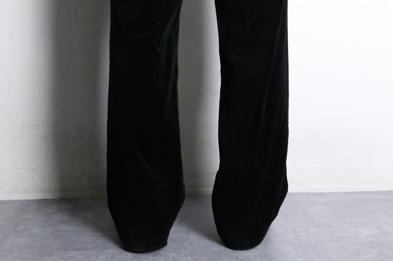 00's "GAP" black velour straight slacks