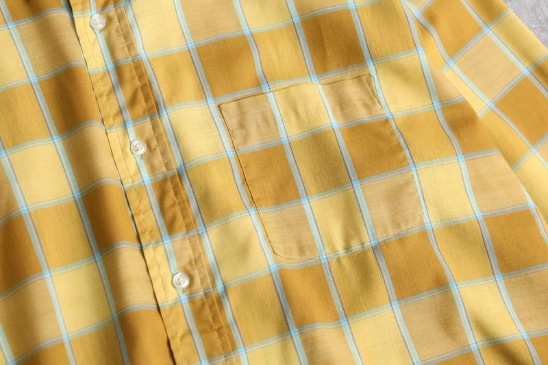 “TOWN CRAFT” 70’s mustard yellow check shirt