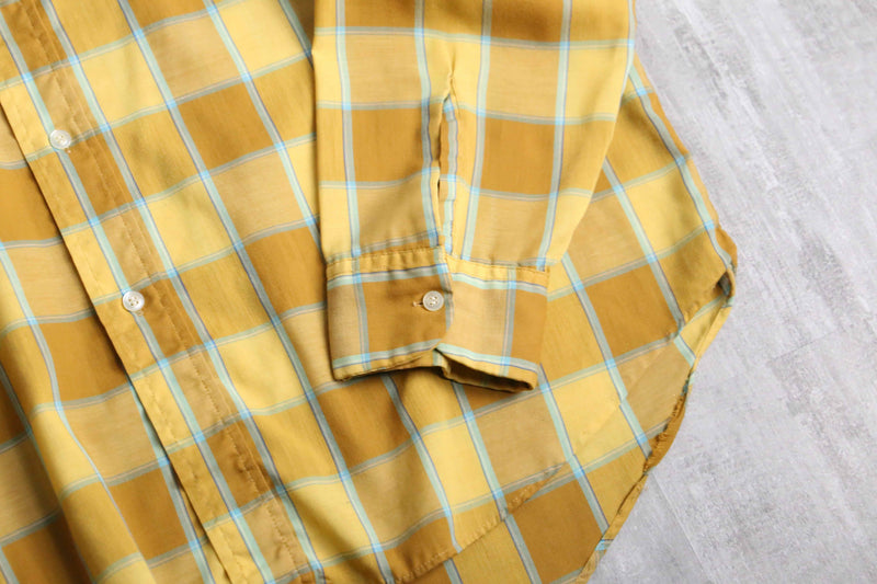 “TOWN CRAFT” 70’s mustard yellow check shirt