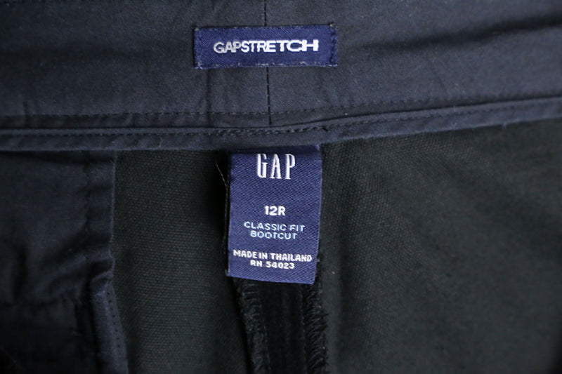 00's "GAP" black velour straight slacks