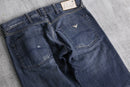 “ARMANI JEANS” fade indigo damage denim pants