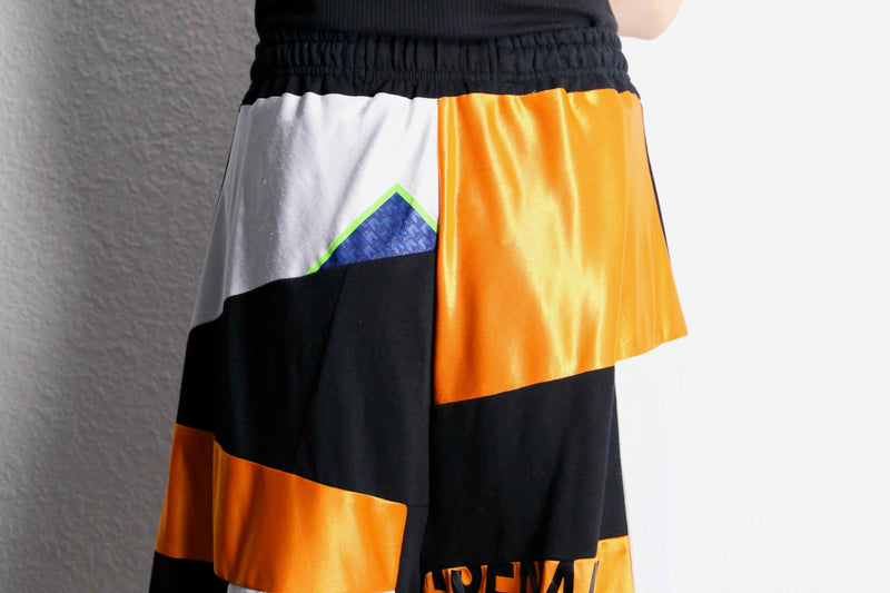 "Re:make" sweat×track three-quarter HAKAMA pants