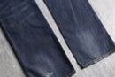 “ARMANI JEANS” fade indigo damage denim pants