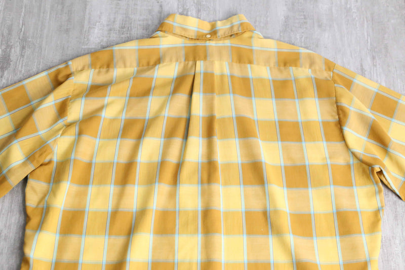 “TOWN CRAFT” 70’s mustard yellow check shirt
