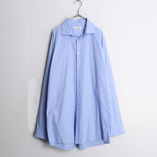 "Calvin Klein" blue stripe cotton dress shirt