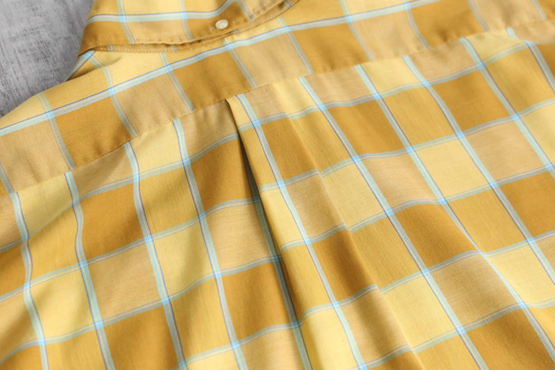 “TOWN CRAFT” 70’s mustard yellow check shirt