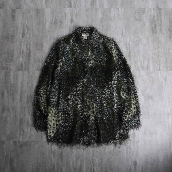 1980-90s leopard shaggy shirt