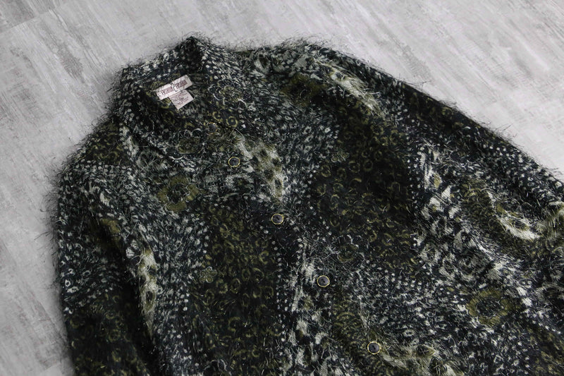 1980-90s leopard shaggy shirt