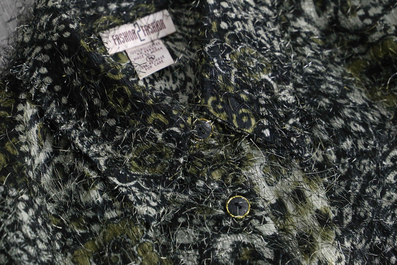 1980-90s leopard shaggy shirt