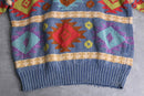 "STRUCTURE" colorful ethnic pattern cotton knit