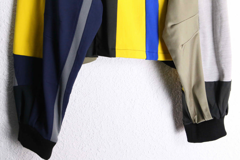 "Re:make" yellow tone random patchwork track jacket