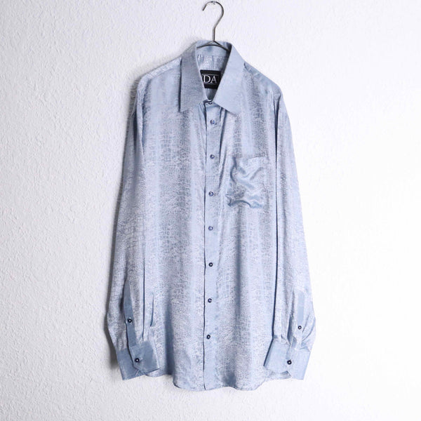 metallic gray python pattern L/S shirt